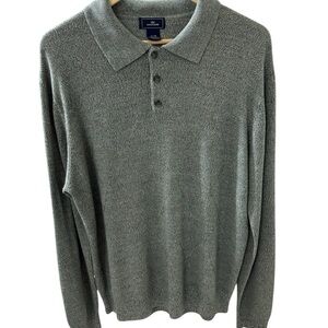 Dockers Men’s Size Xl 3 Button long Sleeve Pullover Green 100% Acrylic  Collar